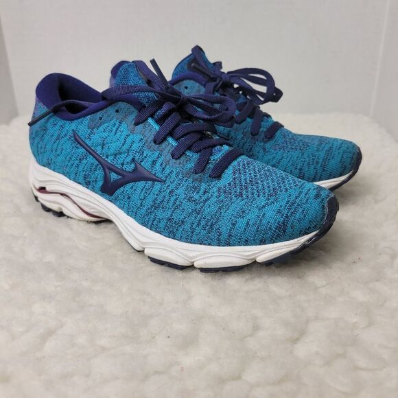 Mizuno Wave Inspire 16  Womens Sneaker Size 6 Waveknit 411171 EBME Blue - Picture 1 of 10
